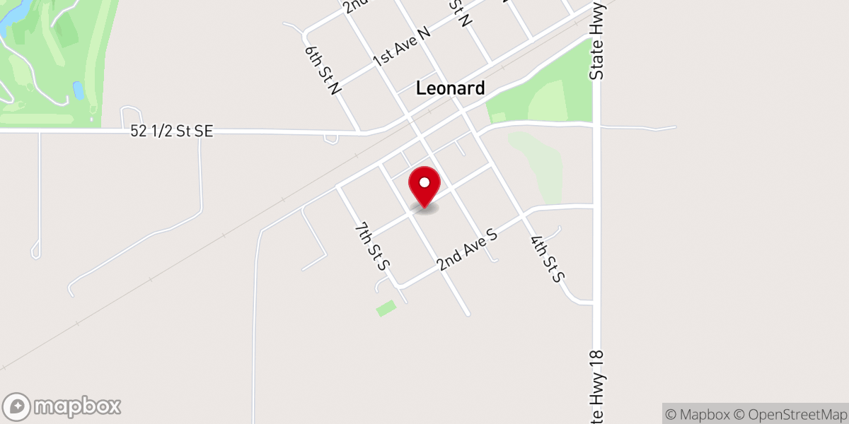 Map showing location of New Hope Lutheran Church