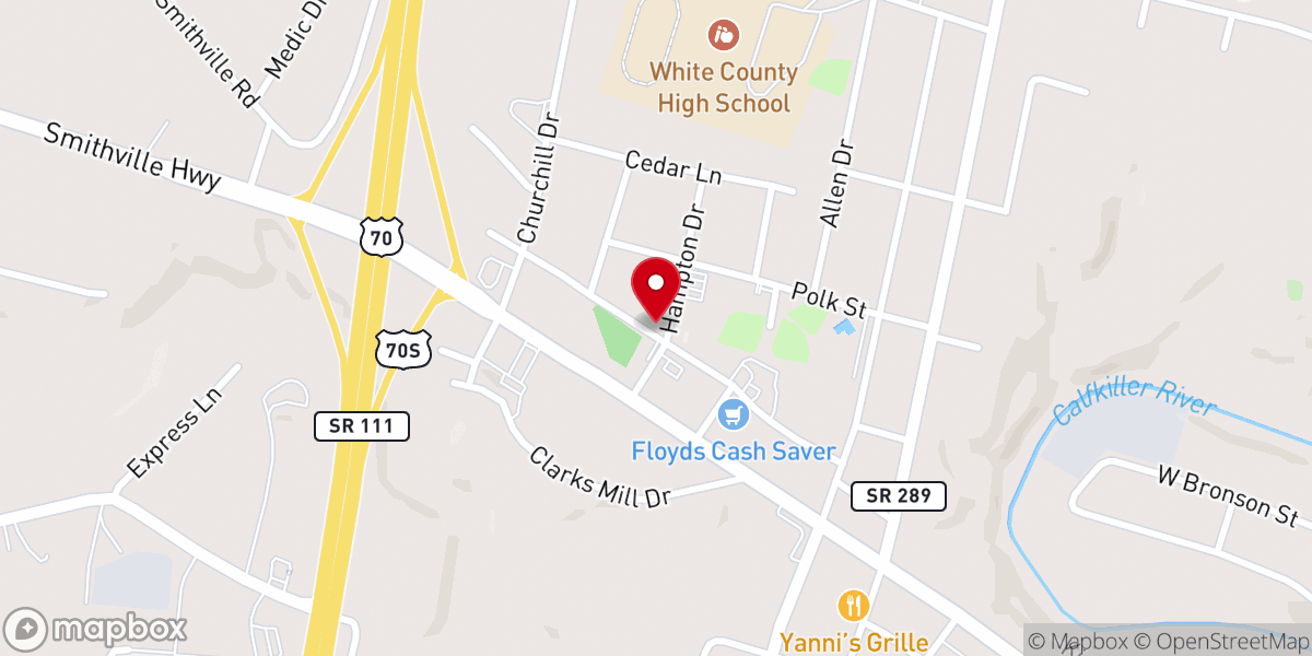 Map showing location of West Sparta Church