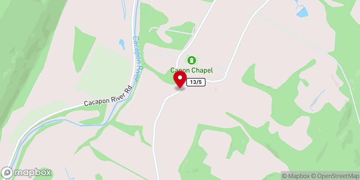 Map showing location of Capon Chapel Beauty Salon