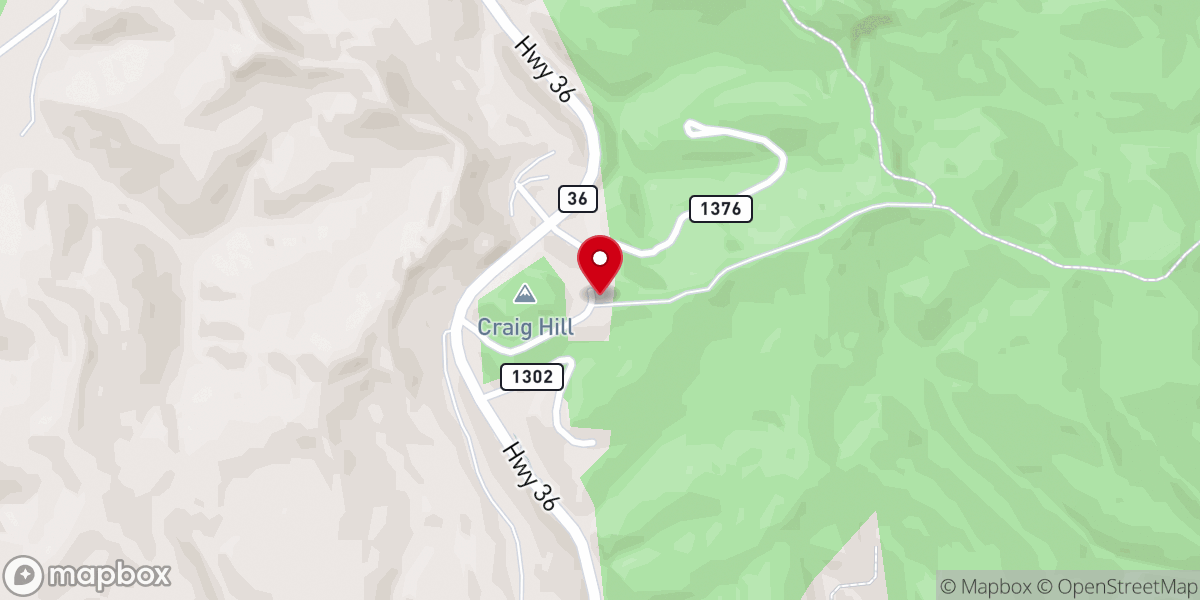 Map showing location of Hill Top Church