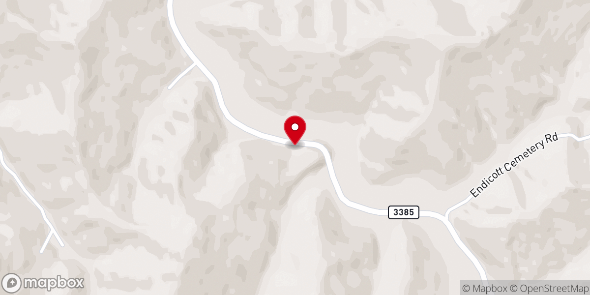 Map showing location of Endicott Free Will Baptist Church