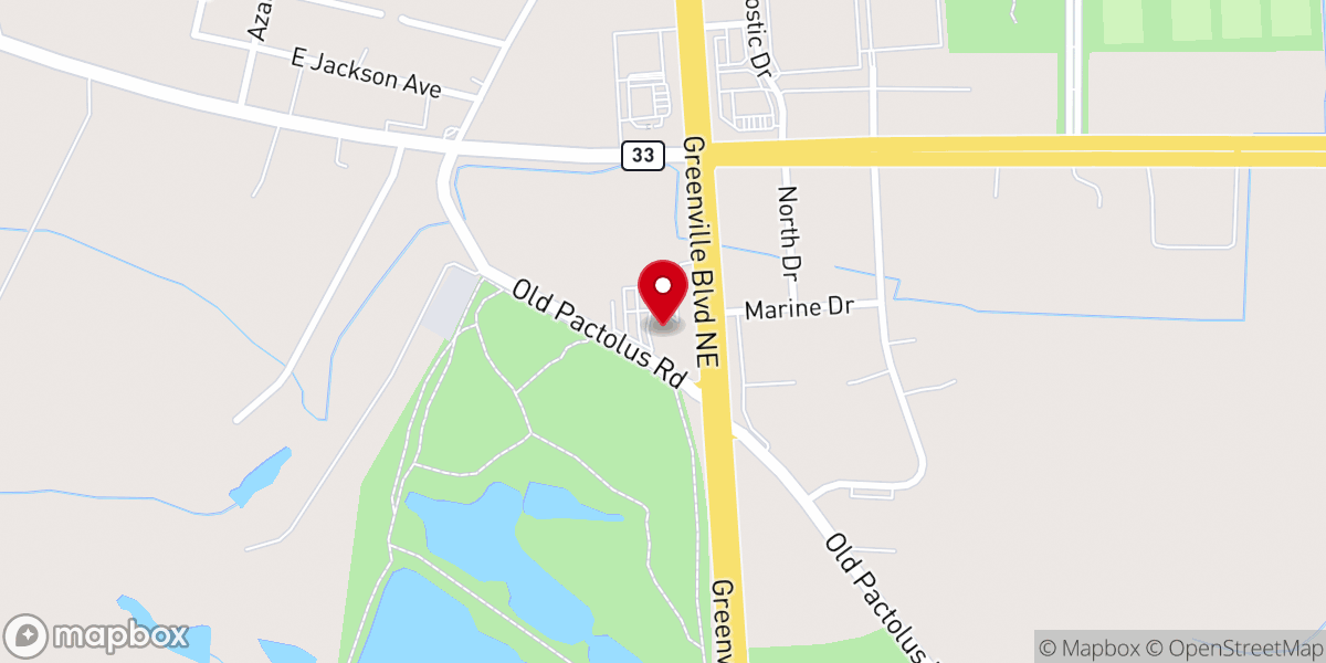 Map showing location of Parkers Chapel Free Will Baptist