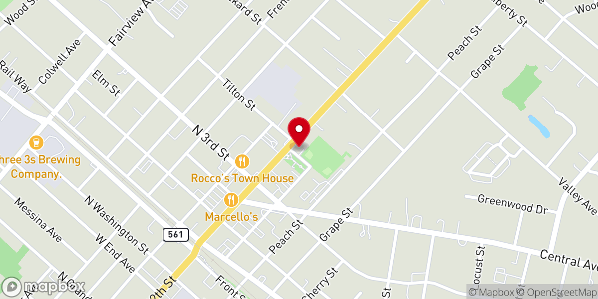 Map showing location of First United Methodist Church of Hammonton