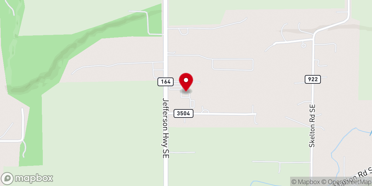 Map showing location of Jefferson Baptist Church