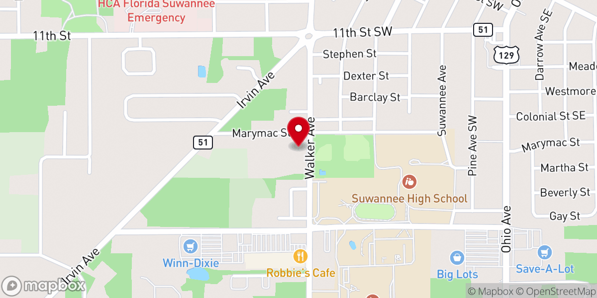 Map showing location of The Orchard Community Church