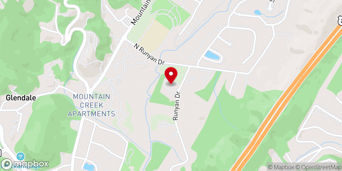 Map showing location of Mountain Creek Church of Christ