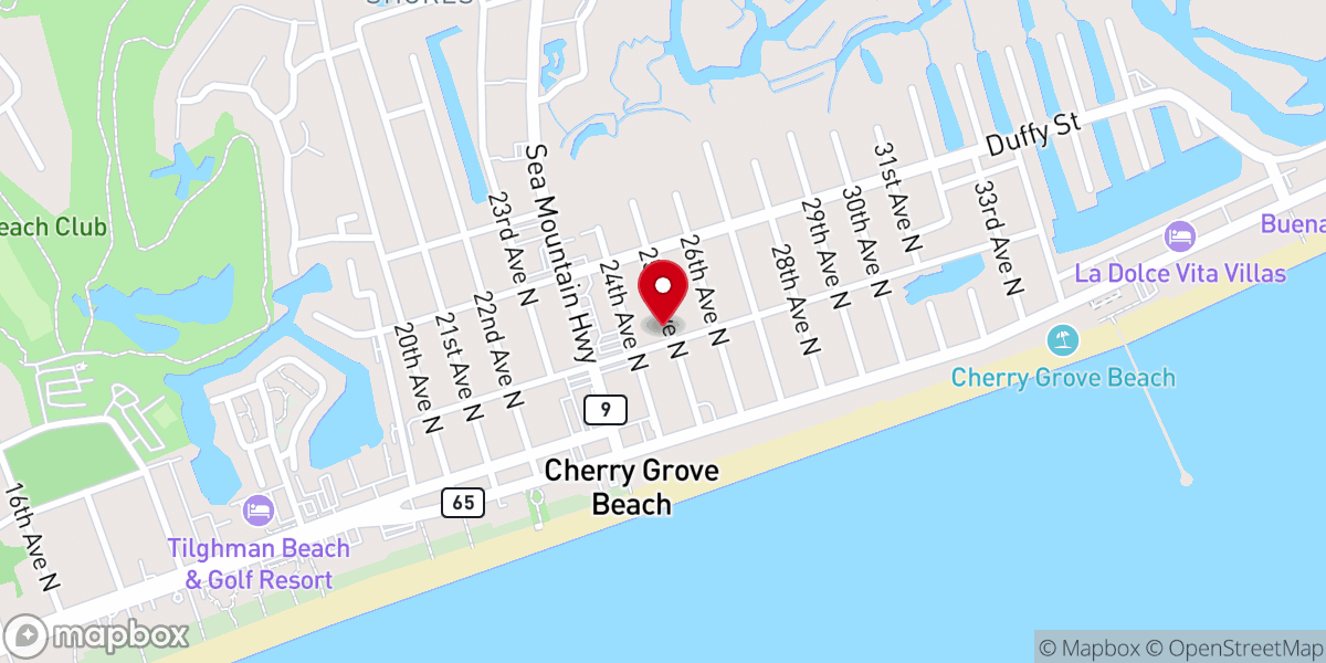 Map showing location of Myrtle Beach Weddings