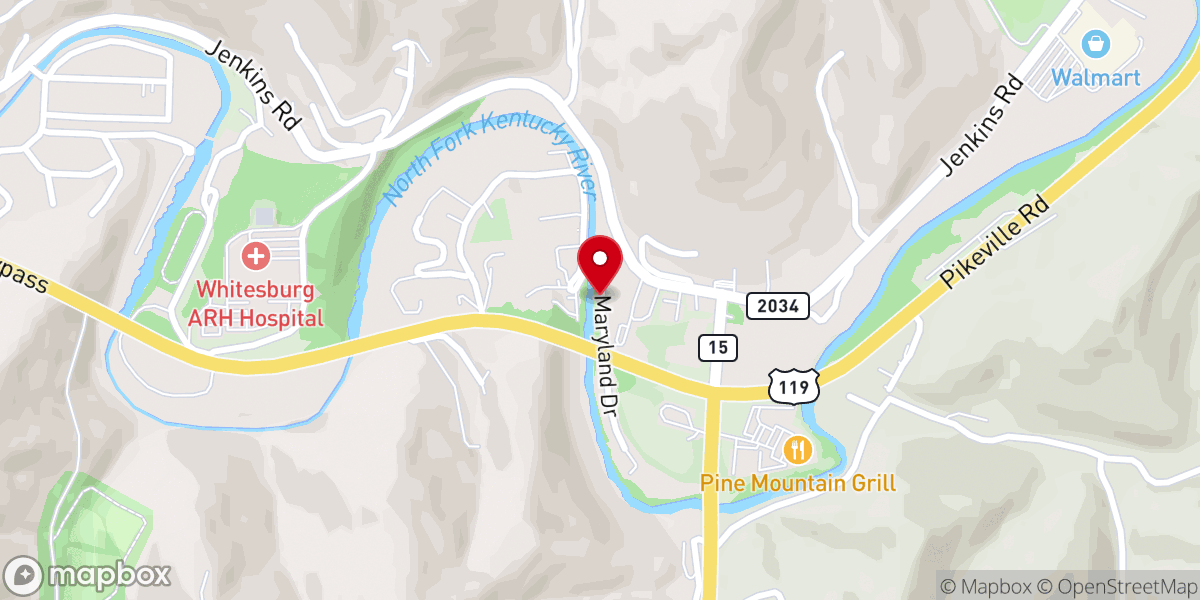 Map showing location of Summit Community Church of Whitesburg, KY
