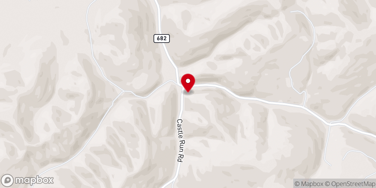 Map showing location of Castle Run Church