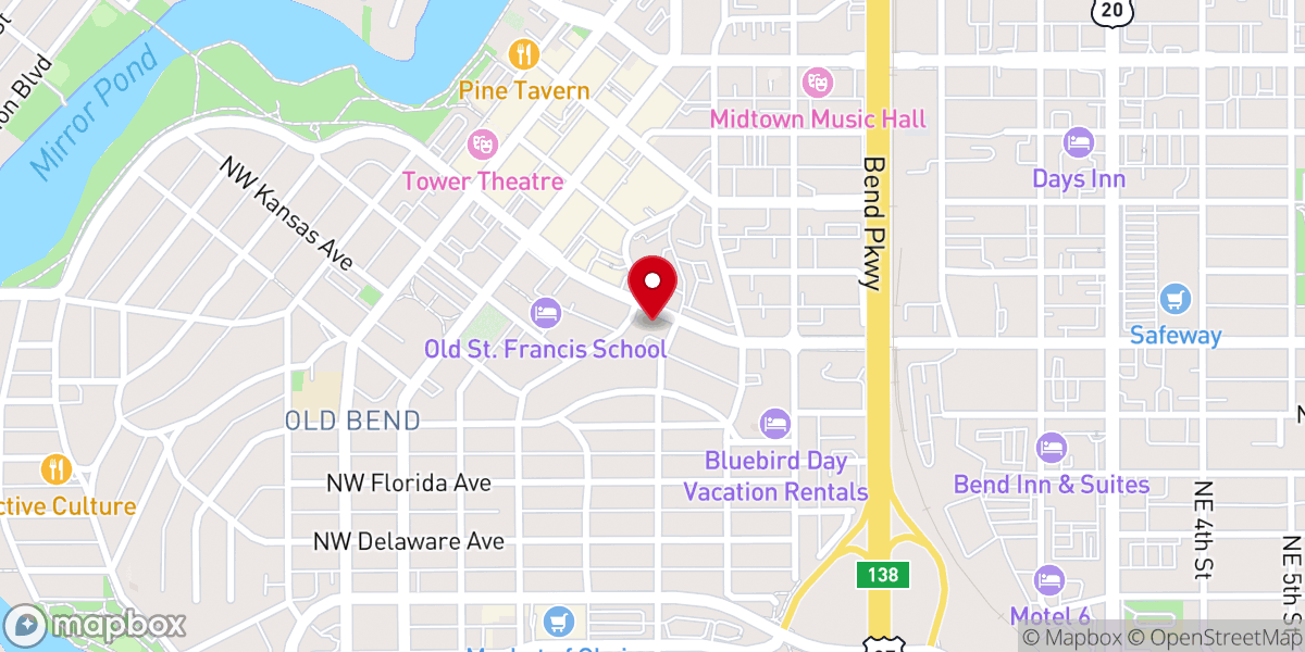 Map showing location of Historic St. Francis of Assisi Catholic Church
