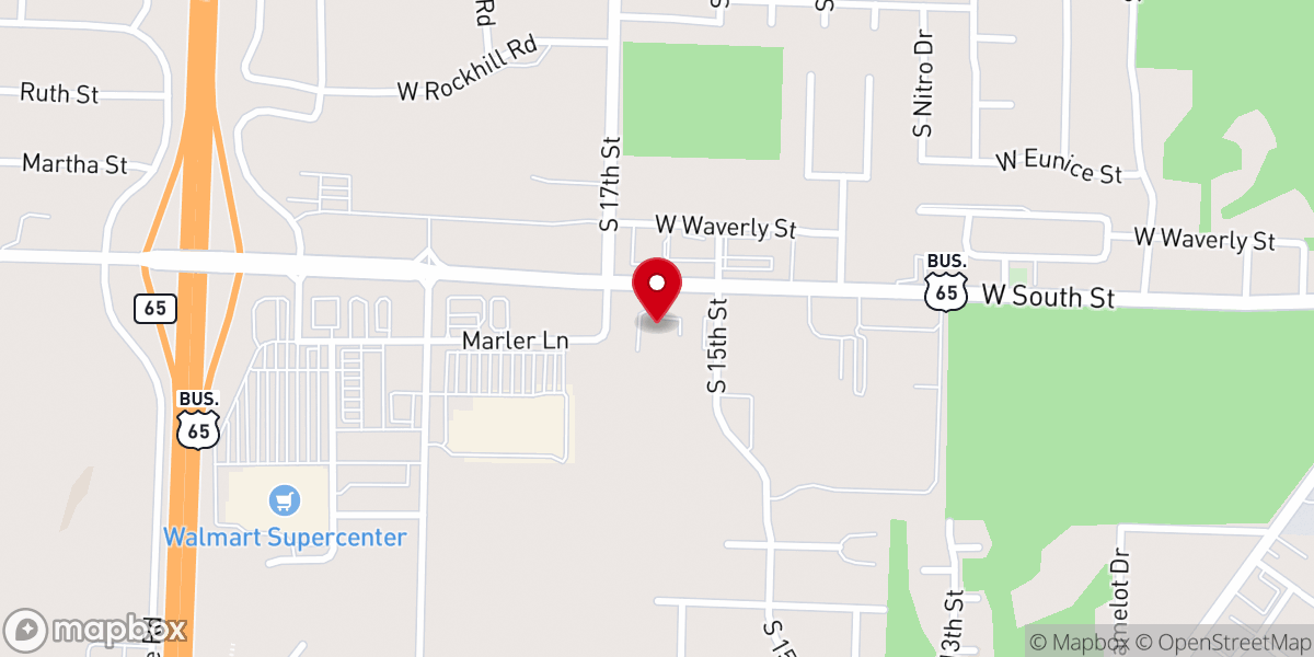 Map showing location of Assembly of God Church of Ozark