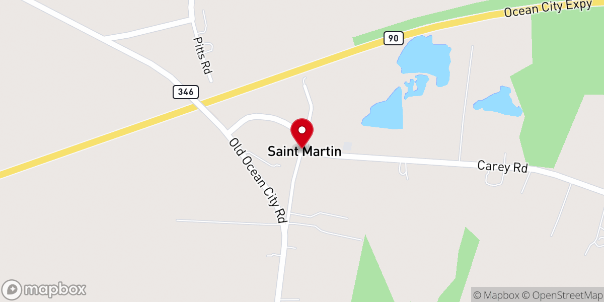 Map showing location of St Martin's United Methodist