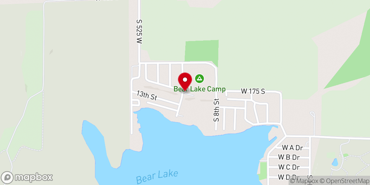 Map showing location of Bear Lake Chapel