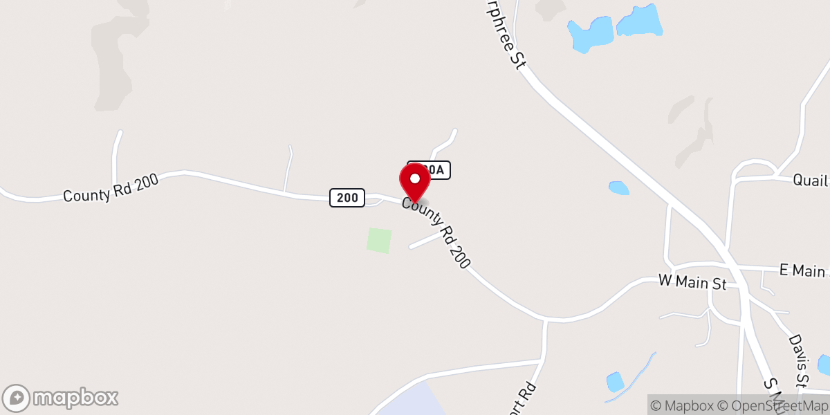Map showing location of Centerville Church