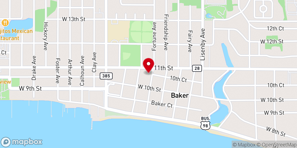 Map showing location of St. John the Evangelist Catholic Church
