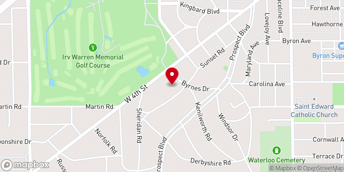 Map showing location of Heartland Vineyard Christian Fellowship