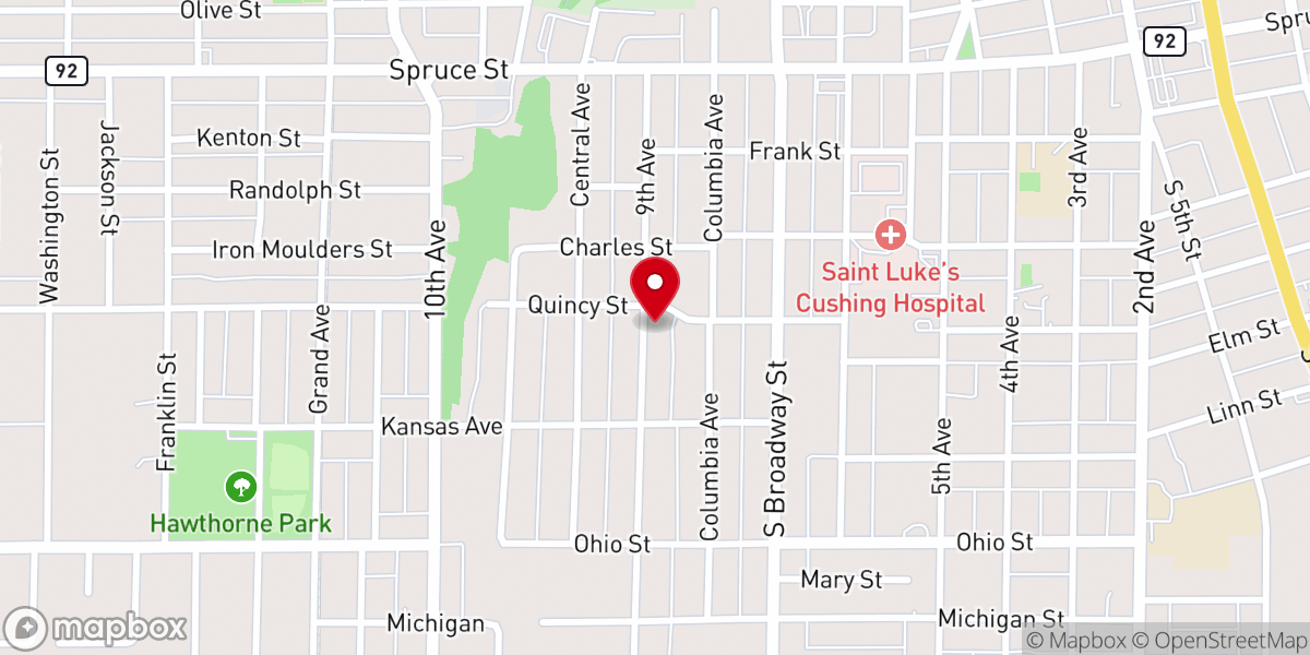 Map showing location of Apostolic Church of Hope