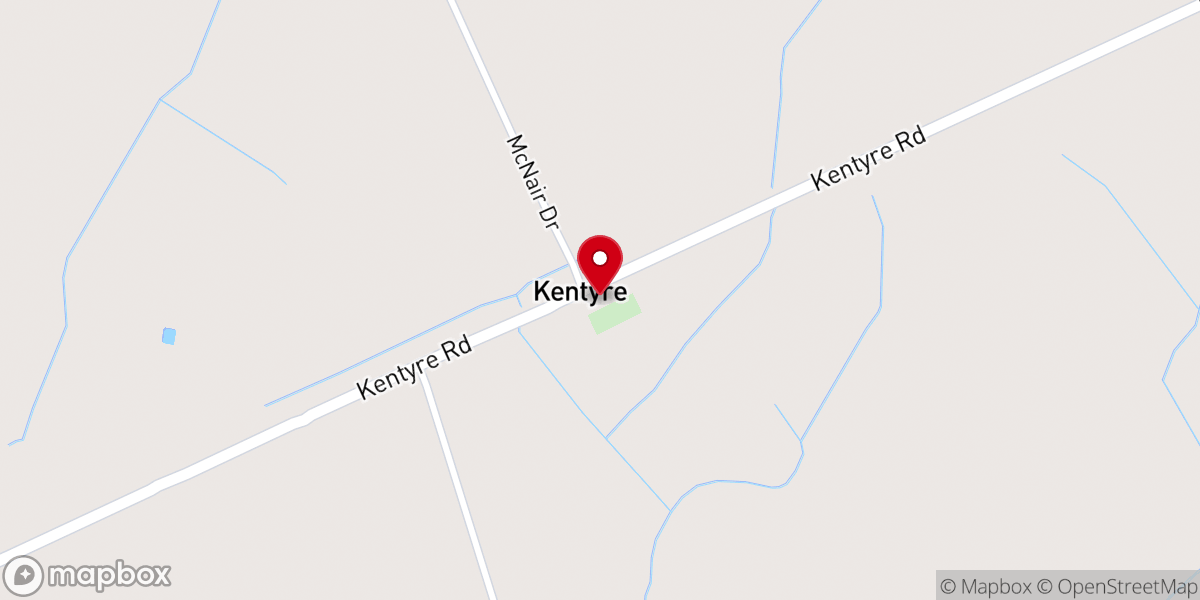 Map showing location of Kentyre Church