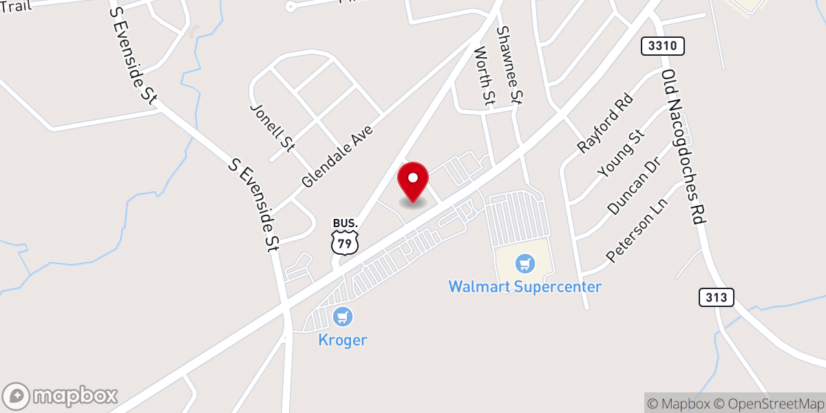 Map showing location of St Paul's Methodist Church