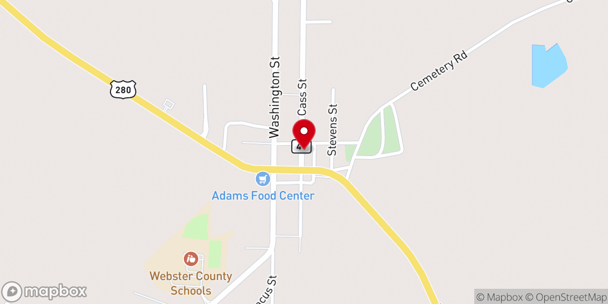 Map showing location of Preston Baptist Church
