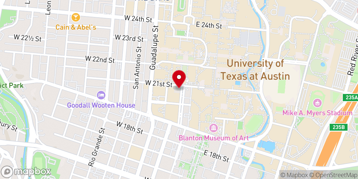Map showing location of UT University Catholic Center