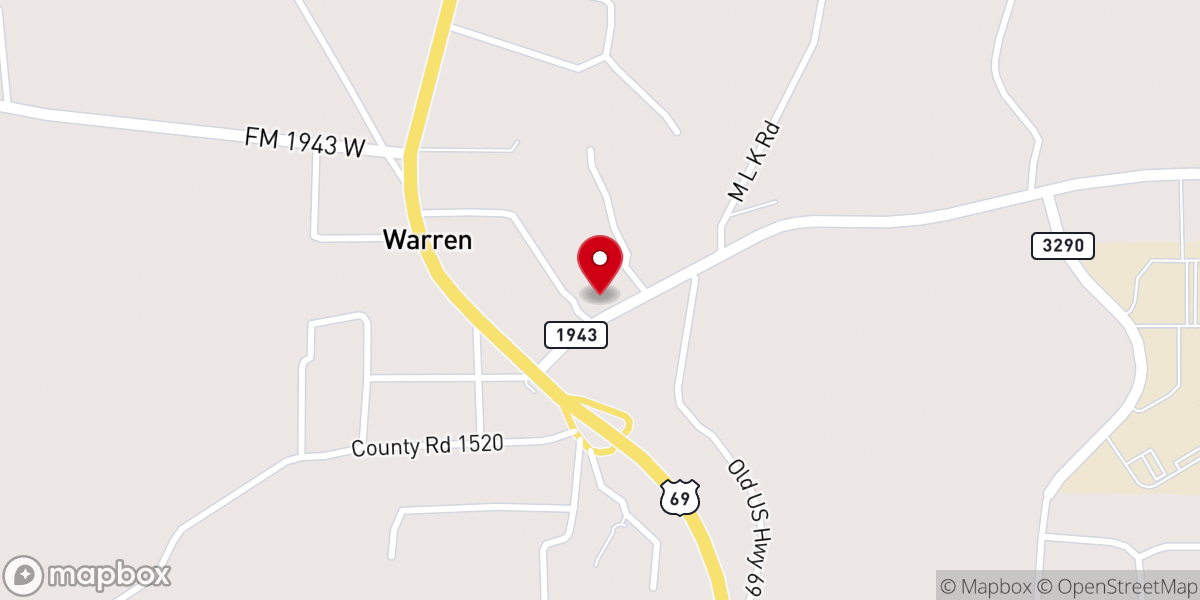 Map showing location of Warren Church of Christ