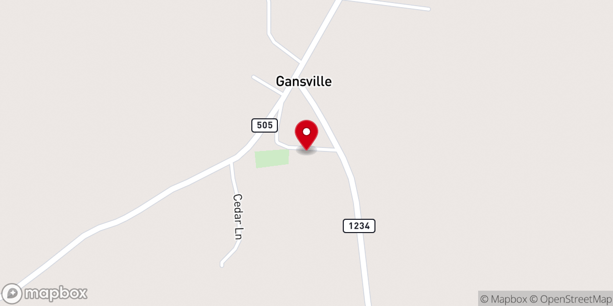 Map showing location of Siloam Baptist Church