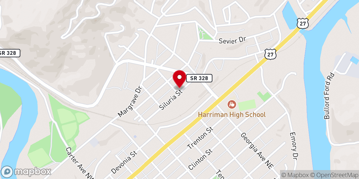 Map showing location of Mill Baptist Church