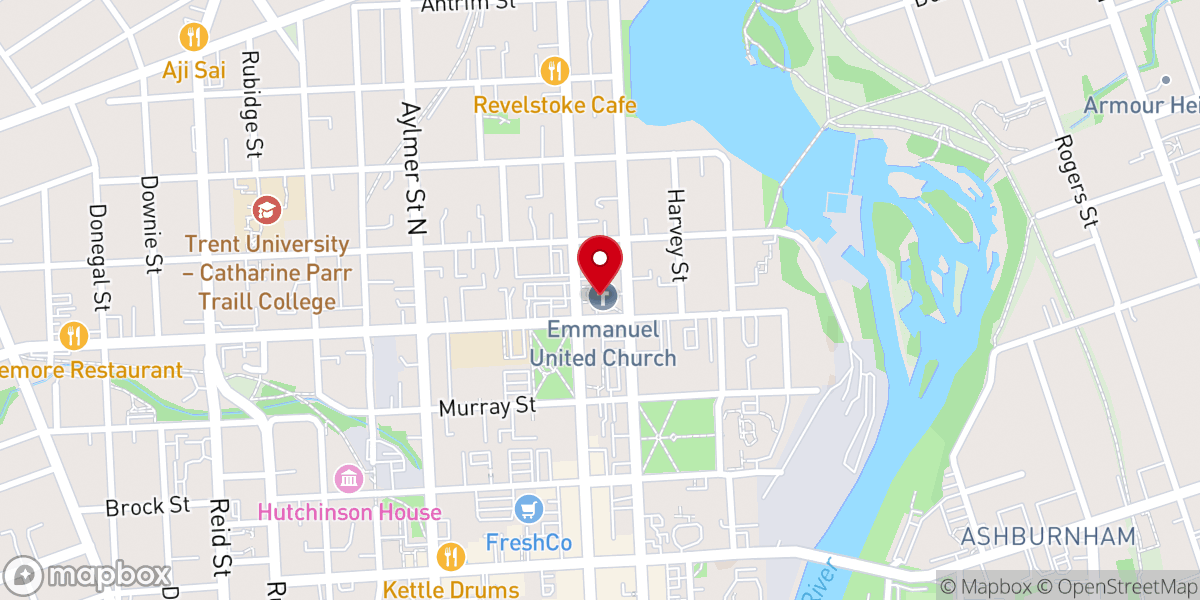 Map showing location of Emmanuel (form. George Street) United Church