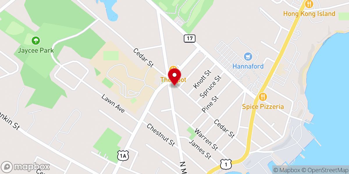 Map showing location of Breakwater Baptist Church