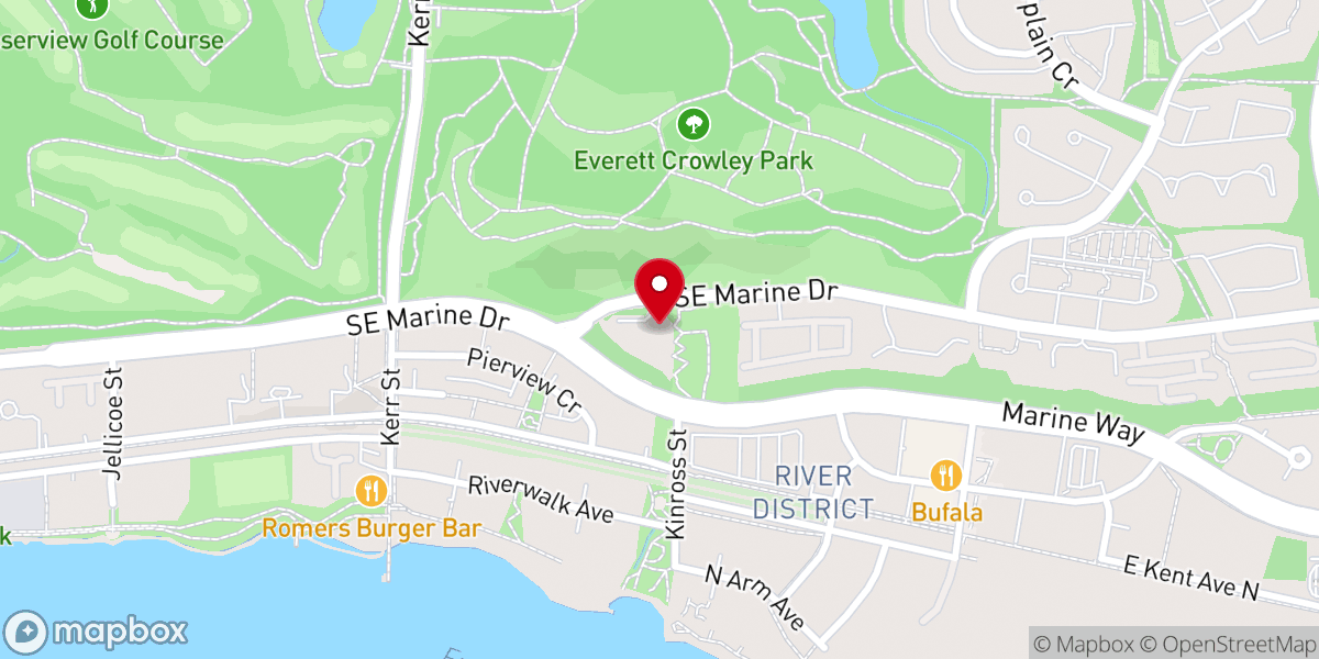 Map showing location of Fraser Lands Church