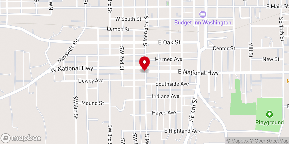Map showing location of Church of the Nazarene