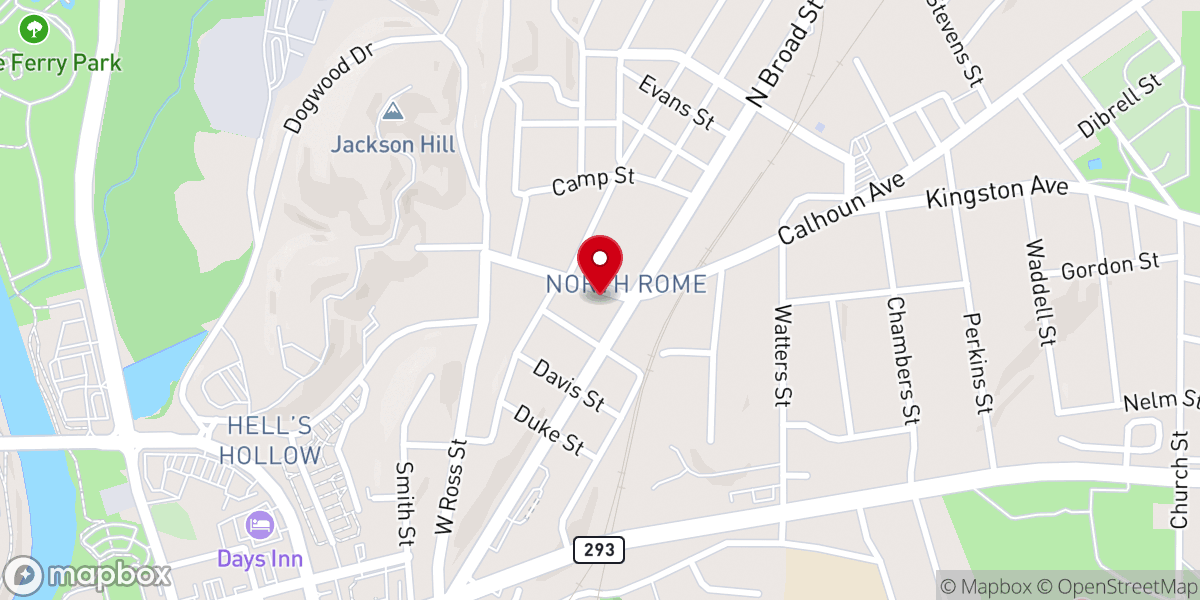 Map showing location of North Broad Baptist Church