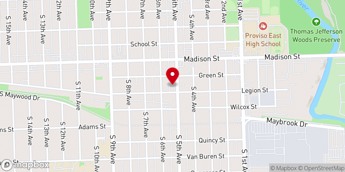 Map showing location of Proviso Baptist Church