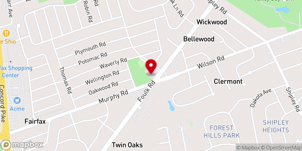 Map showing location of Concord Presbyterian Church