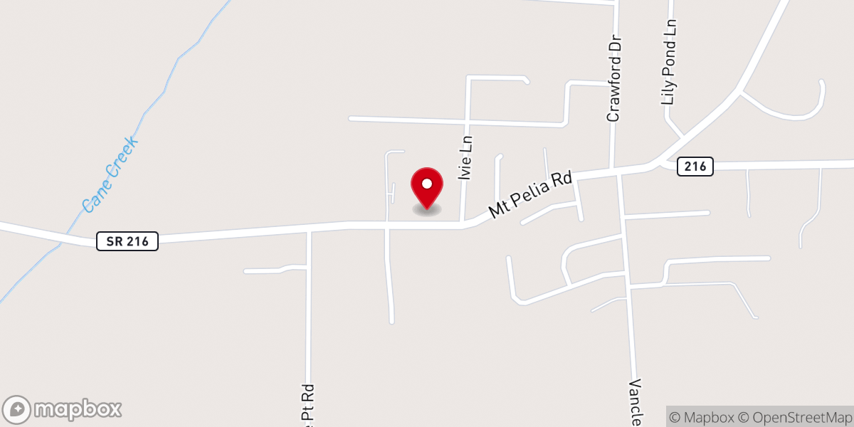 Map showing location of Bethel Church of Christ