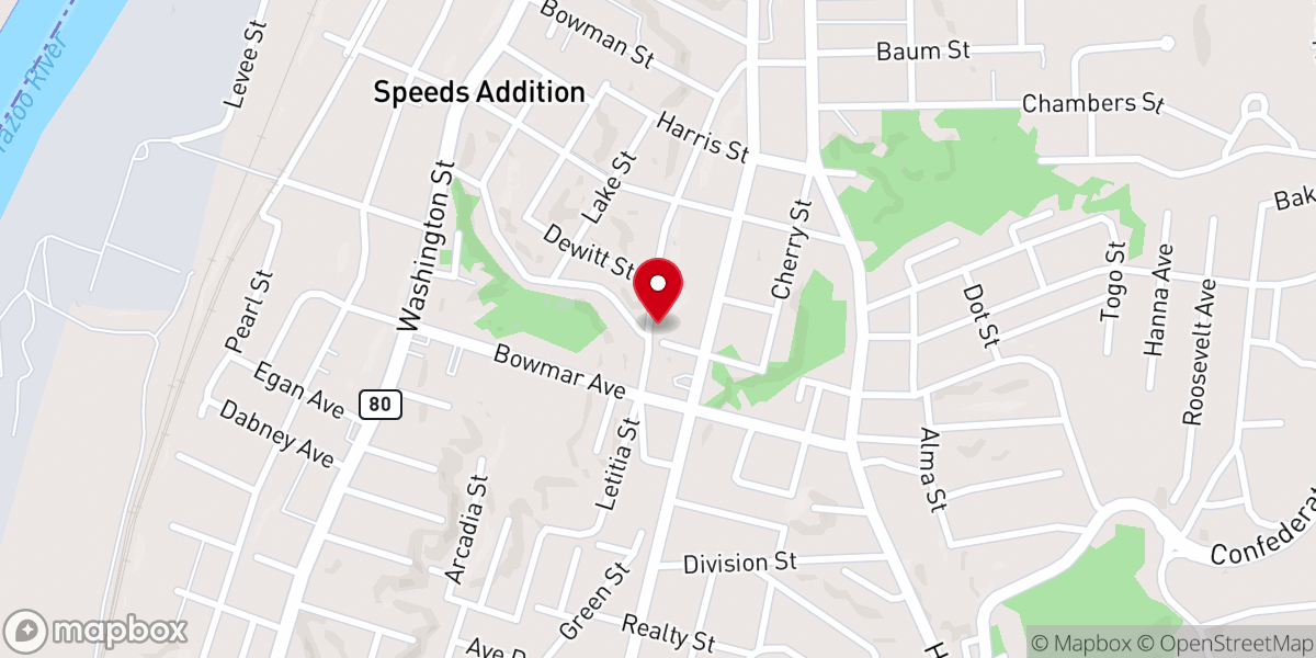 Map showing location of Trinity Temple Baptist Church