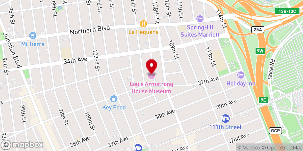 Map showing location of Louis Armstrong House Museum