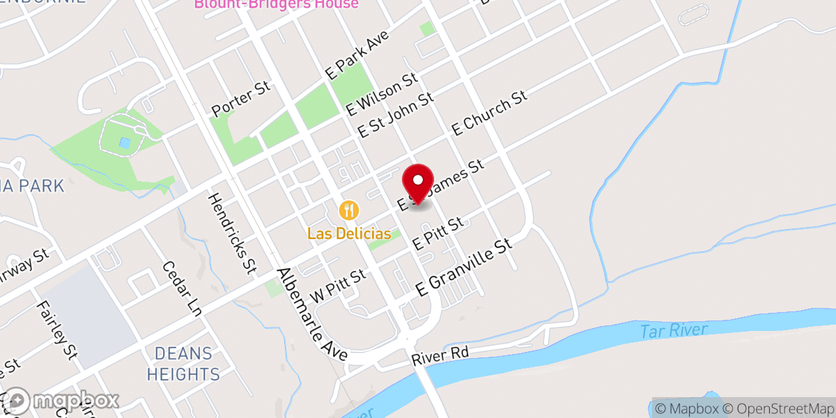 Map showing location of St James United Methodist Church