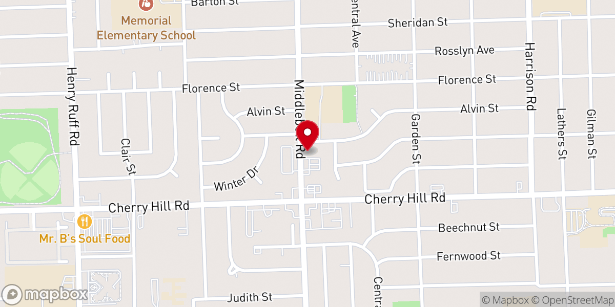 Map showing location of United Baptist Church