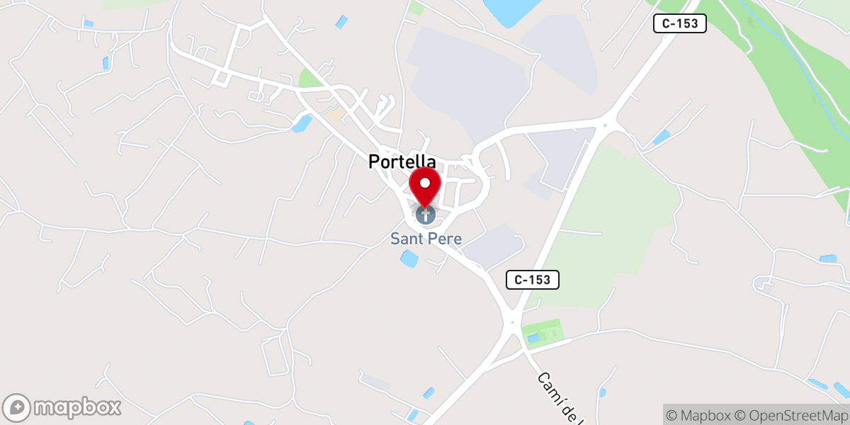 Map showing location of Parroquia San Pedro Apóstol (La Portella)
