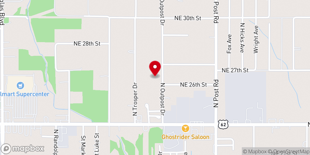 Map showing location of Shady Nook Freewill Baptist Church