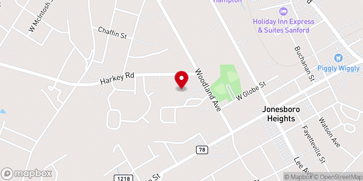 Map showing location of Jonesboro Presbyterian Church