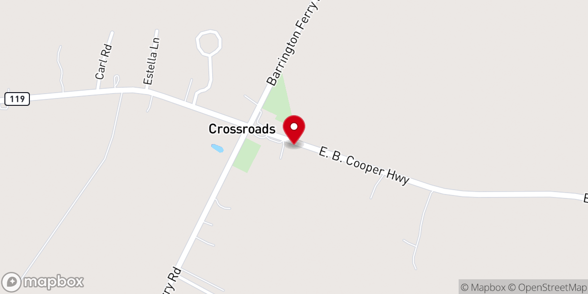 Map showing location of New Zion Church