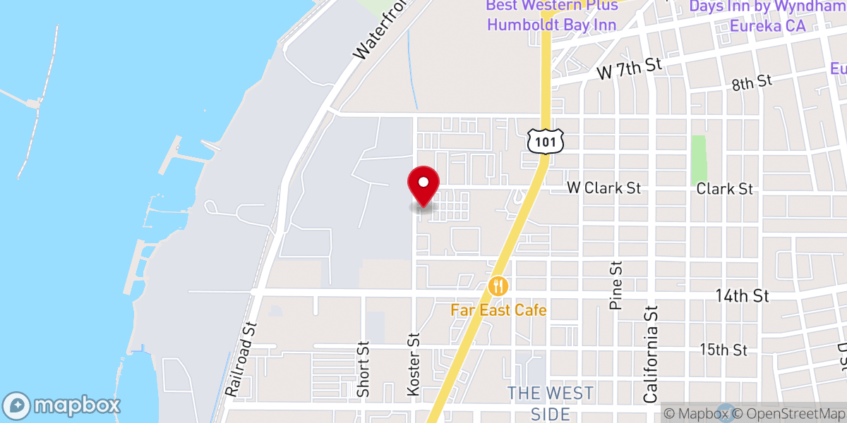 Map showing location of Celebration Ministry of the Redwood