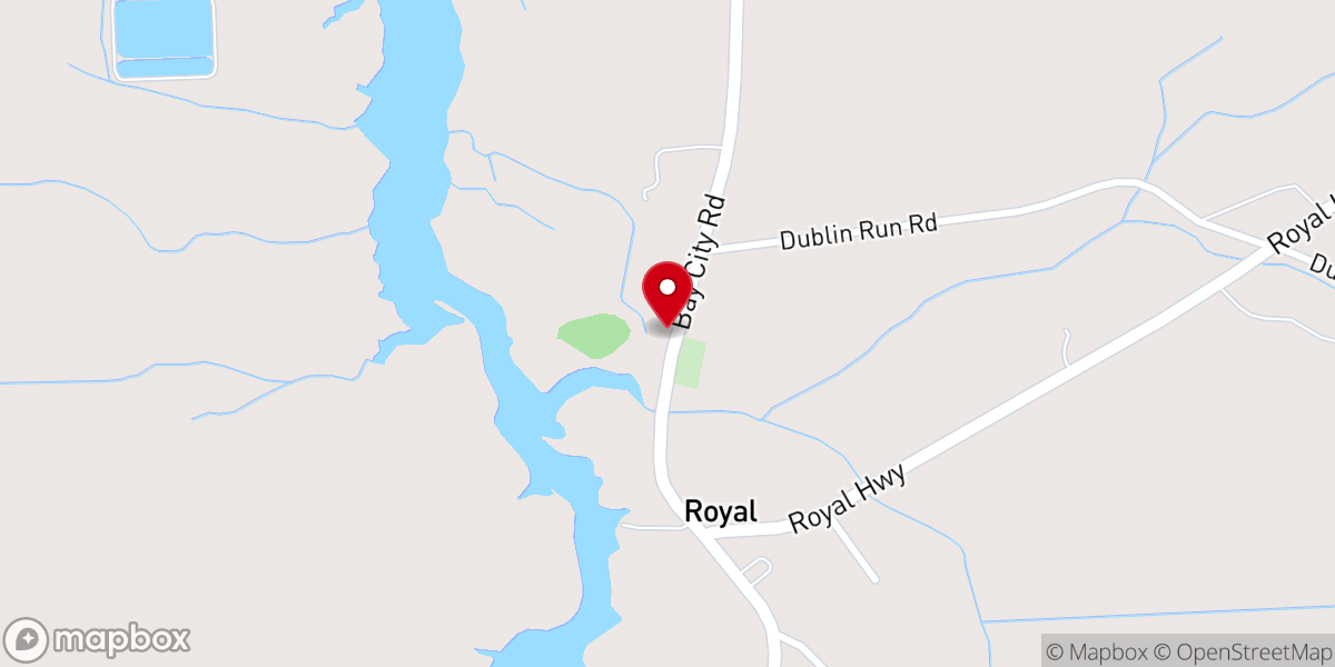 Map showing location of Dublin Grove Church