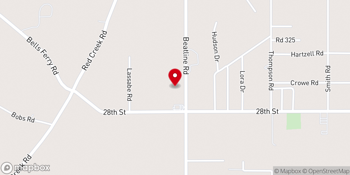 Map showing location of North Long Beach Baptist Church