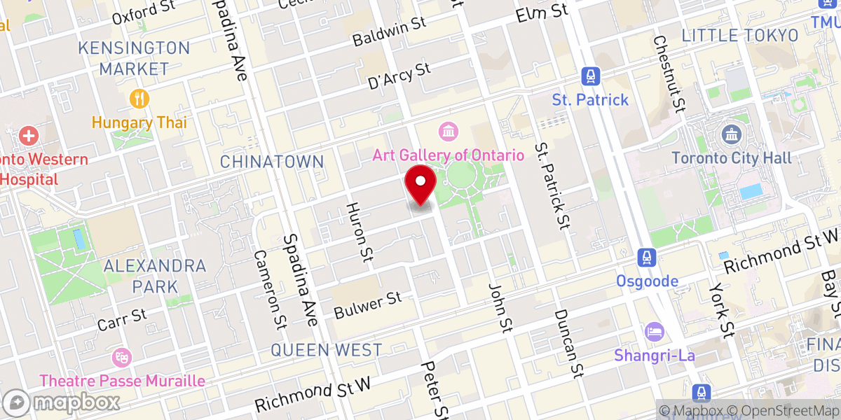 Map showing location of Toronto Chinese Baptist Church