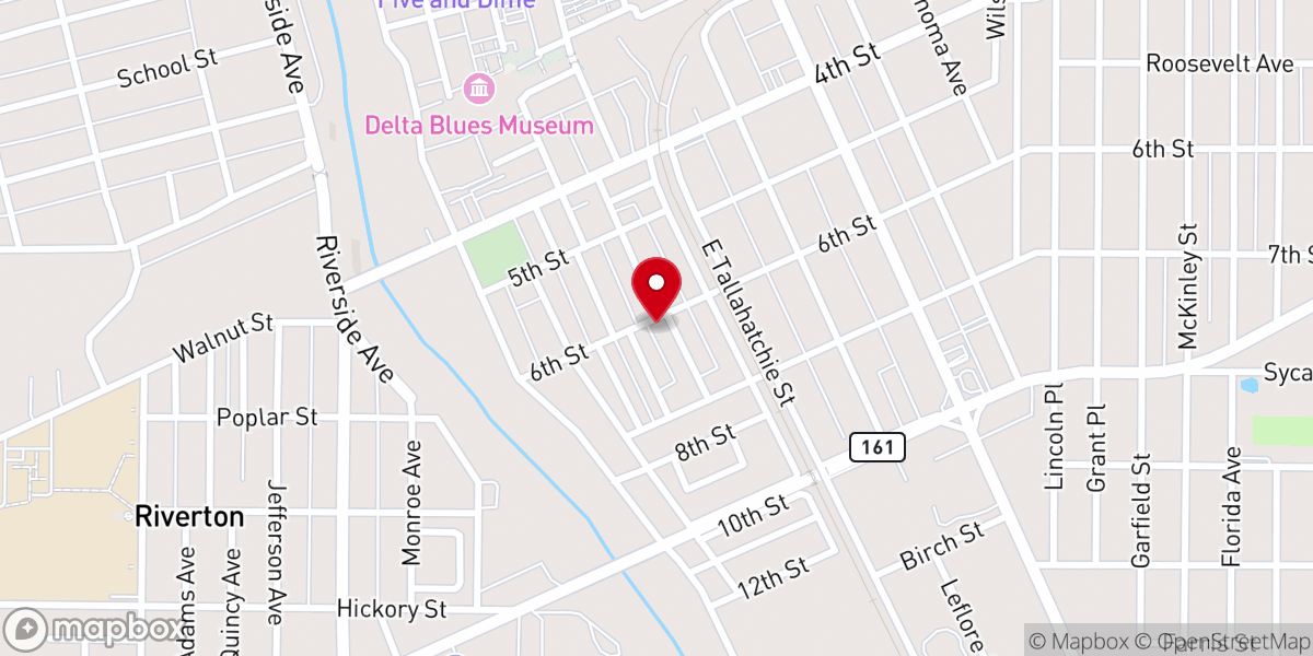 Map showing location of First Christian Church