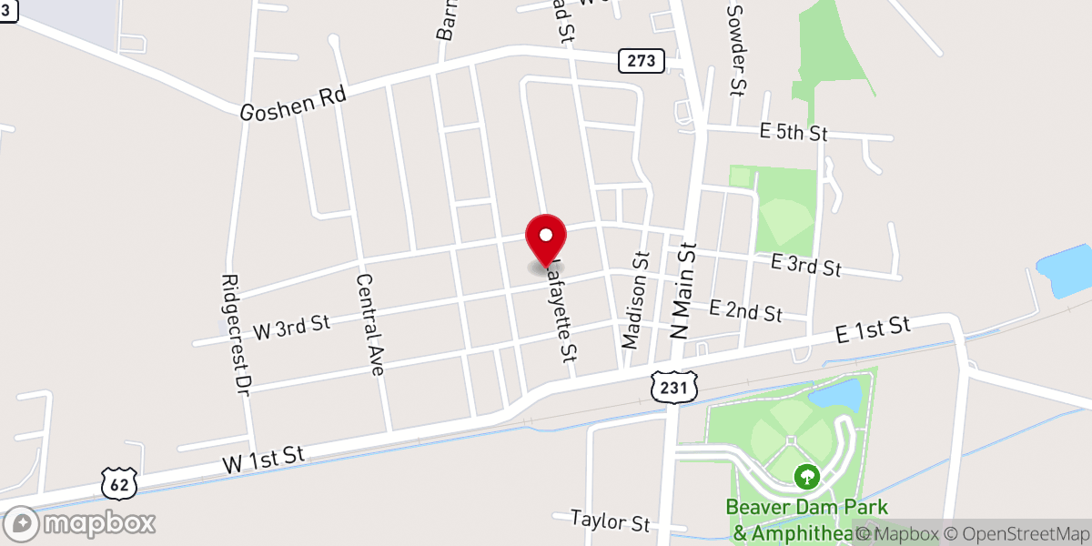Map showing location of Beaver Dam Methodist
